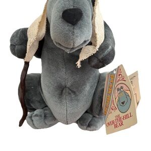 Vintage Heartline Methuselah Over The Hill Bear 1987 Grey Stuffed Animal Toy 9”